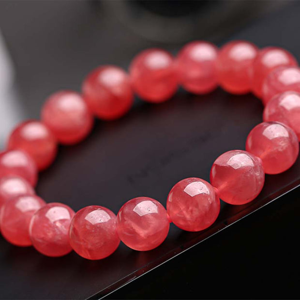 Buddha Stones Natural Strawberry Quartz Blessing Healing Bracelet Bracelet BS 3