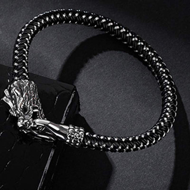 Buddha Stones Dragon Titanium Steel Protection Luck Bracelet Bracelet BS 4