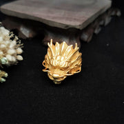 Buddha Stones Golden Dragon Luck Protection Ring Ring BS 6