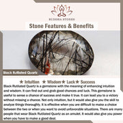 Buddha Stones Black Rutilated Quartz Ebony Wood Copper Wisdom Couple Bracelet Bracelet BS 14
