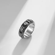 Letter Words Balance Calm Titanium Steel Rotatable Ring (Extra 30% Off | USE CODE: FS30) Rings BS 3