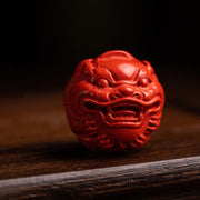 Buddha Stones Tibet Om Mani Padme Hum PiXiu Copper Coin Small Leaf Red Sandalwood Cinnabar Protection Key Chain