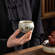 Buddha Stones A Panorama of Rivers and Mountains Ceramic Teacup Kung Fu Tea Cup 150ml