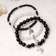 Buddha Stones 3PCS Natural Quartz Crystal Beaded Healing Energy Lotus Bracelet Bracelet BS 8