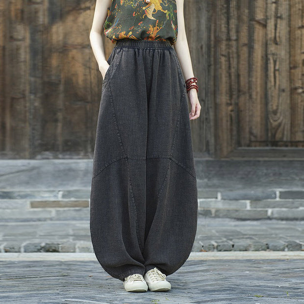 Buddha Stones Cotton Linen Pants Harem Trousers Loose Zen Yoga Tai Chi Women's Pants