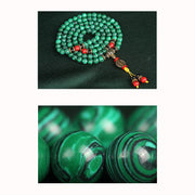 Buddha Stones Tibetan 108 Mala Malachite Beads Bracelet Necklace Bracelet BS 10