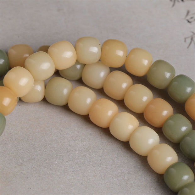 Buddha Stones 108 Mala Beads Gradient Bodhi Seed Lotus Tassel Peace Bracelet Mala Bracelet BS 5