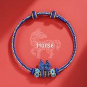 Buddha Stones Handmade Year of the Dragon Cute Chinese Zodiac Luck Braided Bracelet Bracelet BS Horse(Wrist Circumference 14-18cm)