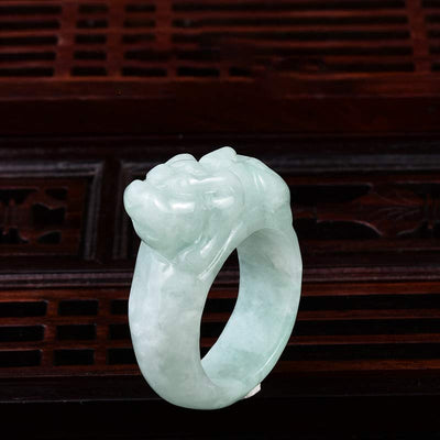 Buddha Stones Fengshui Wealth Jade PiXiu Luck Ring Rings BS Jade