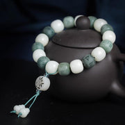 Buddha Stones White Bodhi Six True Words Protection Bracelet Bracelet BS 1