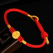 Buddha Stones Year of the Dragon 999 Gold Tai Sui Amulet Big Dipper Luck Handcrafted Bracelet Bracelet BS 3