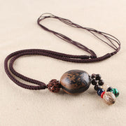 Buddha Stones Bodhi Seed Lotus Wisdom Harmony Necklace Pendant Necklaces & Pendants BS Bodhi Seed&Rudraksha Bodhi Seed
