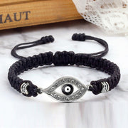 Buddha Stones Evil Eye Keep Away Evil Spirits String Bracelet Bracelet BS Black&Black Evil Eye Silver Border