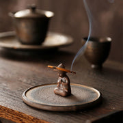 Buddha Stones Small Person Meditation Ceramic Spiritual Healing Incense Burner Incense Burner BS 8