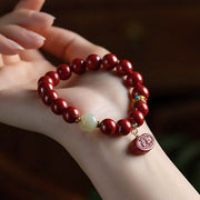 Buddha Stones Cinnabar Jade Healing Protection Charm Bracelet Bracelet BS 2