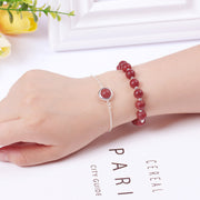 Buddha Stones Sun Stone Strawberry Quartz Crystal Positive Bracelet Bracelet BS Agate