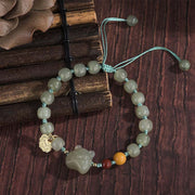 Buddha Stones Chinese Zodiac Tiger Jade Blessing String Bracelet Bracelet BS 2