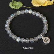 12 Constellations of the Zodiac Moonstone Charming Bracelet Bracelet BS Aquarius