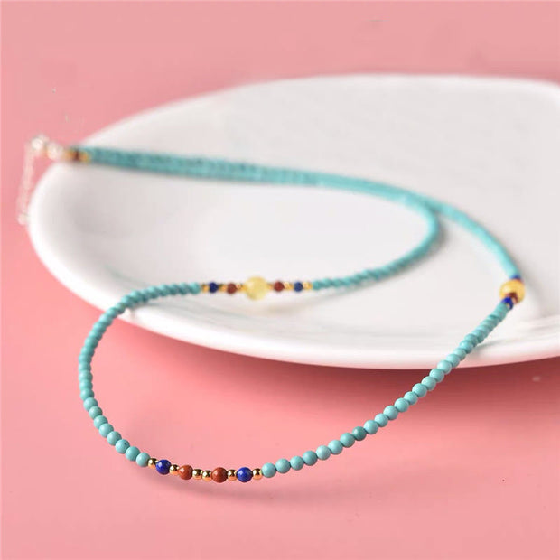 Buddha Stones Turquoise Amber Red Agate Protection Bracelet Necklace Pendant Bracelet Necklaces & Pendants BS 16