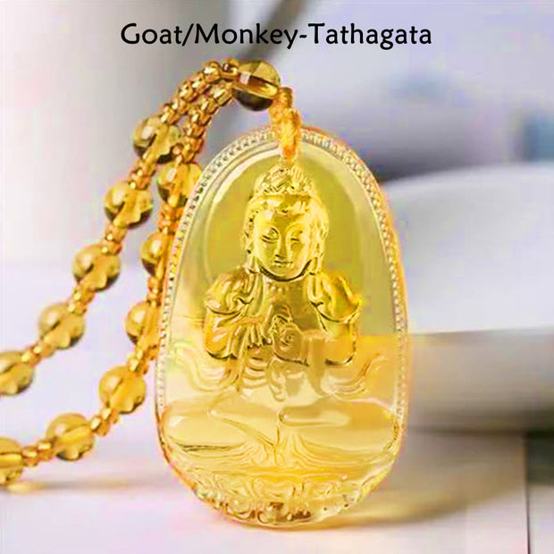 Citrine Guardian Buddha Serenity Pendant Necklace (Extra 40% Off | USE CODE: FS40) Necklaces & Pendants BS 6