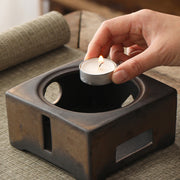 Buddha Stones Retro Brown Chinese Gongfu Tea Ceramic Kung Fu Teapot 700ml With Base