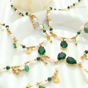 Pearl Bead Zircon Turquoise Calm Necklace Pendant Necklaces & Pendants BS 10