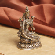 Buddha Stones Bodhisattva Green Tara Calm Hope Copper Statue Decoration