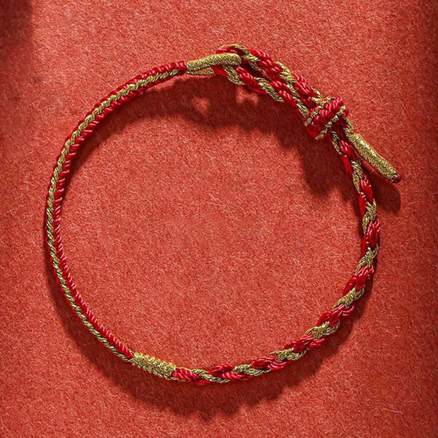 Buddha Stones Handmade Chinese Zodiac Rabbit Rooster Rat Horse Dragon Protection Braid String Bracelet Bracelet BS 8