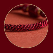 Buddha Stones Tibet Cinnabar Om Mani Padme Hum Engraved Blessing Braided Bracelet Bracelet BS 10