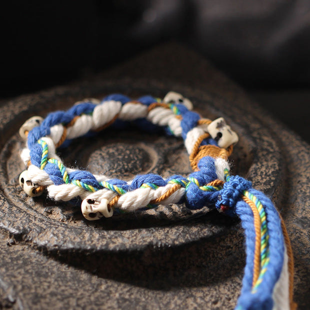 Buddha Stones Tibetan Zakiram Goddess of Wealth Bead Engraved Handmade Luck Bracelet Bracelet BS 1