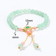 Buddha Stones Green Aventurine Luck Bead Tassel Bracelet