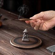 Buddha Stones Small Person Meditation Ceramic Spiritual Healing Incense Burner Incense Burner BS 5