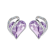 Natural Various Gemstone Birthstone Crystal Love Stud Earrings (Extra 40% Off | USE CODE: FS40) Earrings BS 06-June-Alexandrite Light Purple