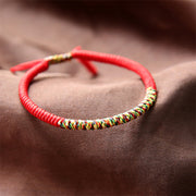 Buddha Stones Tibetan Handmade Multicolor King Kong Knot Luck Strength Braided Bracelet