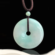 Buddha Stones Round Jade String Luck Necklace Pendant Necklaces & Pendants BS 25mm Jade