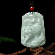 Buddha Stones Natural Jade 12 Chinese Zodiac Abundance Amulet Pendant Necklace Necklaces & Pendants BS Ox
