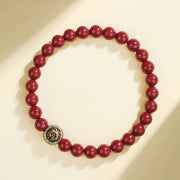 Buddha Stones 925 Sterling Silver Natural Cinnabar Four Beasts Blessing Bracelet