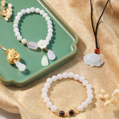 Buddha Stones Bring Positivity and Hope Luck White Jade Bundle Halloween Special Bundle BS main