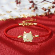 Buddha Stones 925 Sterling Silver Year of the Dragon Natural Hetian Jade Red Agate Cute Dragon Protection Success Bracelet Necklace Pendant Earrings Bracelet Necklaces & Pendants BS Dragon Red String Bracelet Hetian Jade(Prosperity♥Abundance)