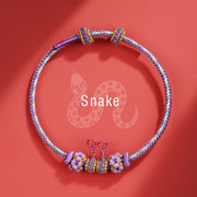 Buddha Stones Handmade Year of the Dragon Cute Chinese Zodiac Luck Braided Bracelet Bracelet BS Snake(Wrist Circumference 14-18cm)