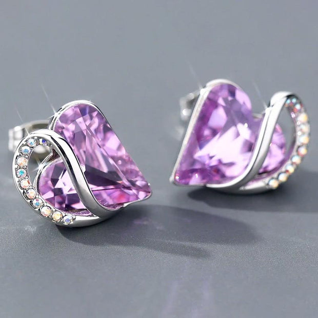 Natural Various Gemstone Birthstone Crystal Love Stud Earrings (Extra 40% Off | USE CODE: FS40) Earrings BS 19