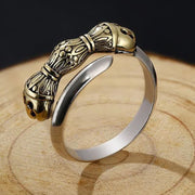 Buddha Stones Round Golden Cudgel Auspicious Cloud Luck Copper Ring Ring BS 6