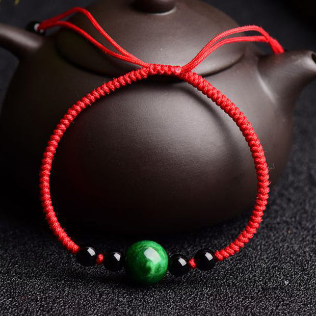 Buddha Stones Lucky and Success Jade Red String Bracelet Bracelet BS 2