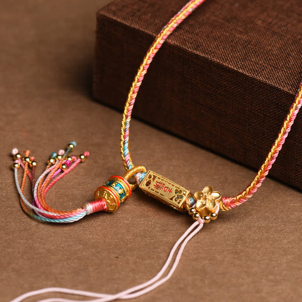 Buddha Stones Colorful String Copper Wealth Necklace Pendant Necklaces & Pendants BS 3