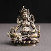 Buddha Stones Yellow Jambhala Bodhisattva Figurine Serenity Copper Statue Decoration Decorations BS 56*65mm