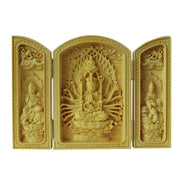 Buddha Stones Thousand-armed Avalokitesvara Kwan Yin Buddha Boxwood Wealth Home Decoration Altar Prayer Altar BS 6