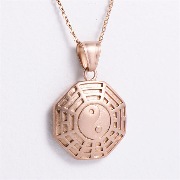 Buddha Stones Bagua Yin Yang Titanium Steel Balance Necklace Chain Pendant Necklaces & Pendants BS 9