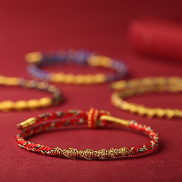Buddha Stones Handmade Chinese Zodiac Natal Buddha Protection Strength Braided String Bracelet Bracelet BS 5