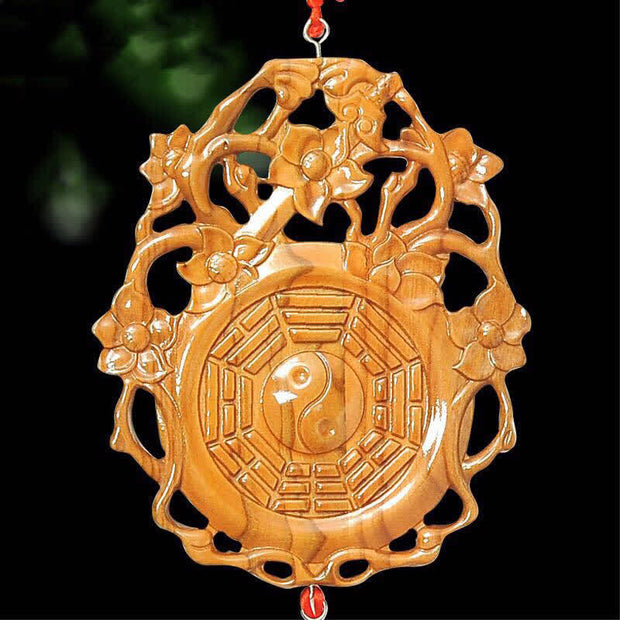 Buddha Stones Feng Shui Bagua Map Peach Wood Chinese Knotting Balance Energy Map Bagua Map BS 2