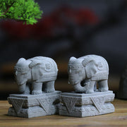 Buddha Stones Lion Fu Foo Dogs Elephant Ward Off Evil Blessing Home Decoration Decoration BS Small Elephant